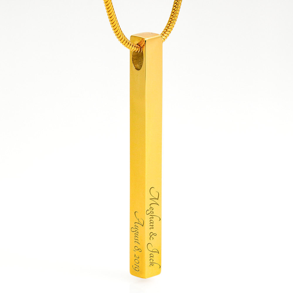 4 Sided Personalized Bar Necklace