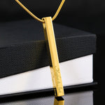 4 Sided Personalized Bar Necklace